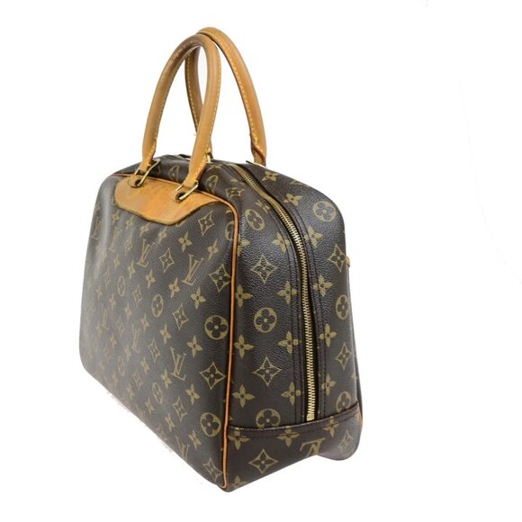 LOUIS VUITTON LV Logo Deauville Hand Bag Monogram Leather Brown - Picture 13 of 14